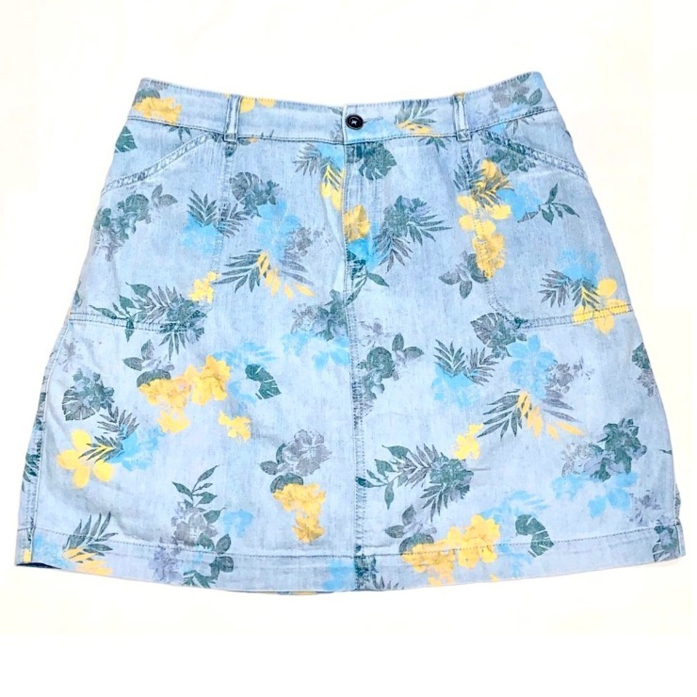 Christopher Banks Pale Blue with Floral Yellow design Size 14